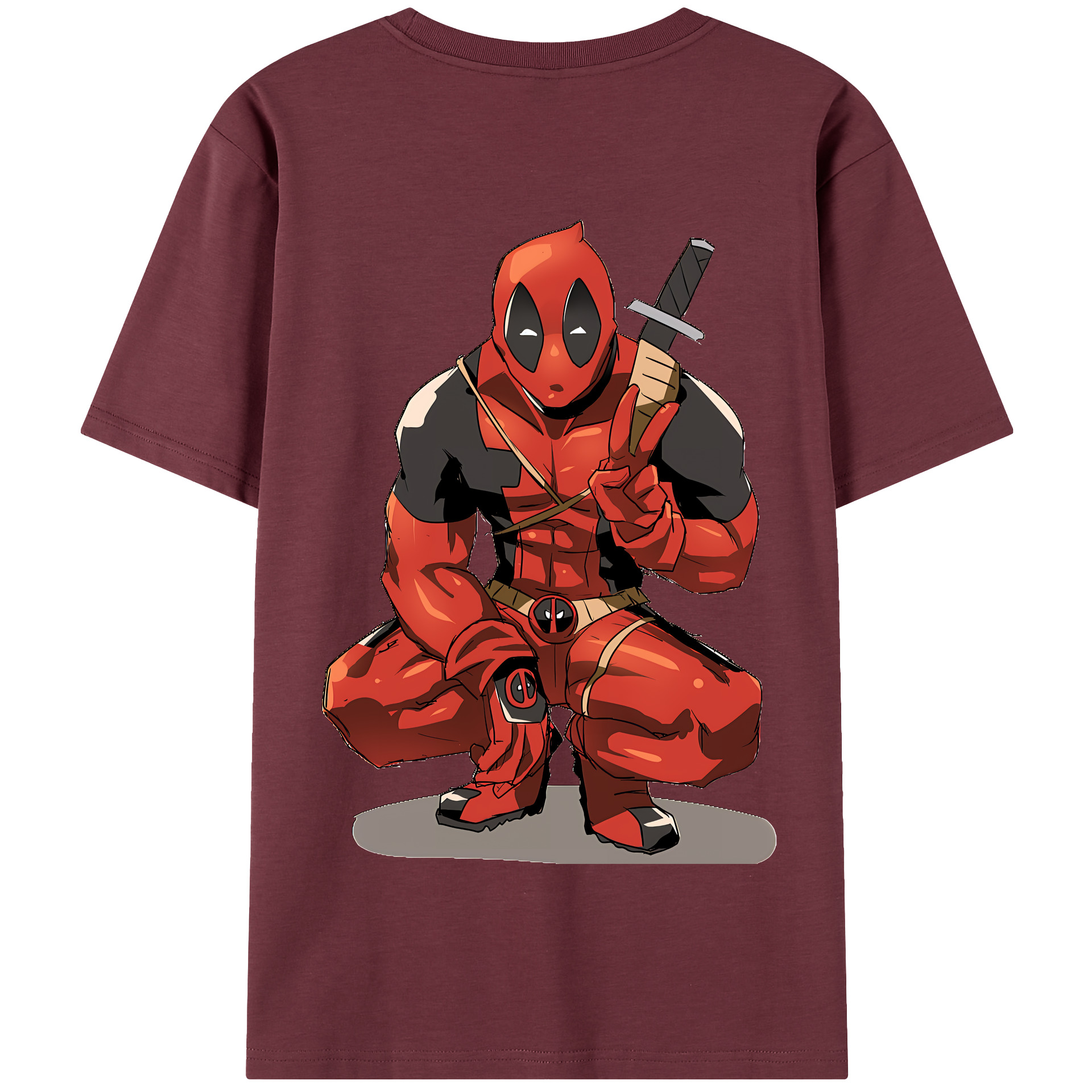 （画像用） Deadpool デッドプール 綿100％半袖Tシャツ（背面プリント）